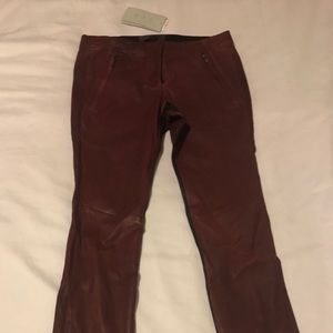 Leather fitted pants